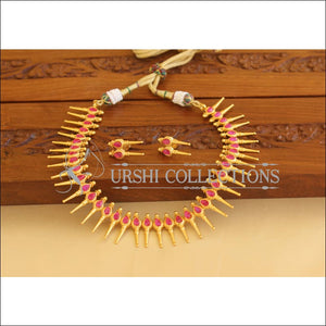 Designer Gold Plated Ruby Necklace Set M1880 - Necklace Set