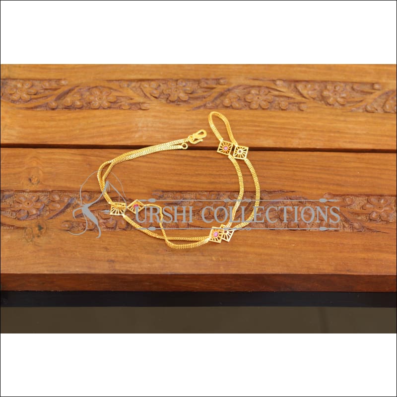 Designer Gold Plated Stone Chain M2705 - Necklace Set