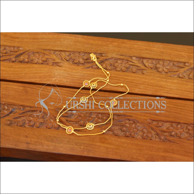 Designer Gold Plated Stone Chain M2708 - Necklace Set