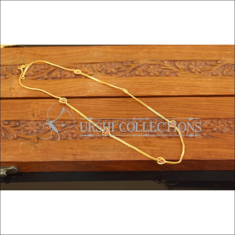 Designer Gold Plated Stone Chain M2710 - Necklace Set