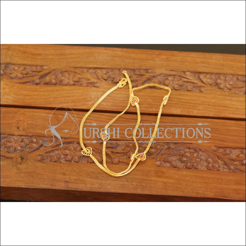 Designer Gold Plated Stone Chain M2710 - Necklace Set