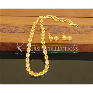 Designer gold plated stone necklace M1025 - Necklace Set