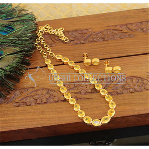 Designer gold plated stone necklace M1025 - Necklace Set