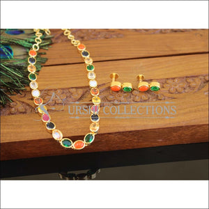 Designer gold plated stone necklace M1028 - Necklace Set