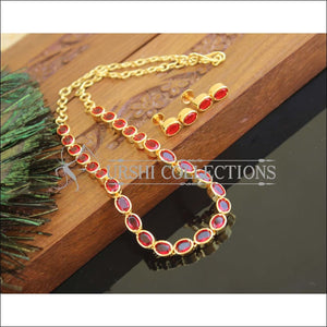 Designer gold plated stone necklace M1031 - Necklace Set