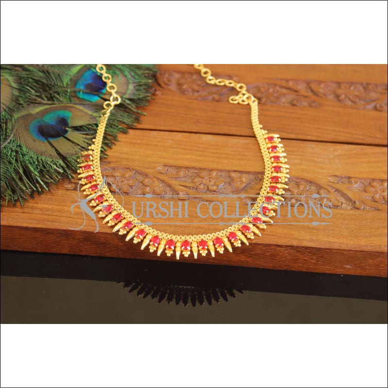 Designer Gold Plated Stone Necklace M2398 - Necklace Set