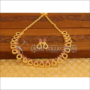 Designer gold plated stone necklace set M1237 - RUBY - Necklace Set