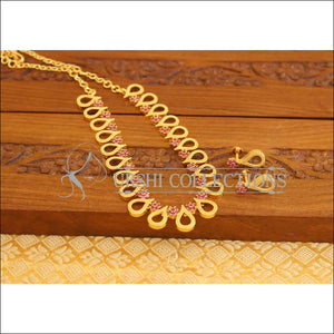 Designer gold plated stone necklace set M1237 - Necklace Set