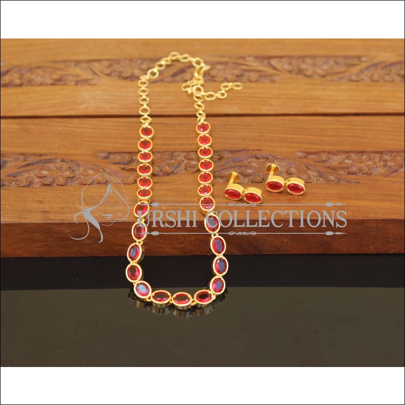 Designer Gold Plated Stone Necklace Set M2483 - Necklace Set