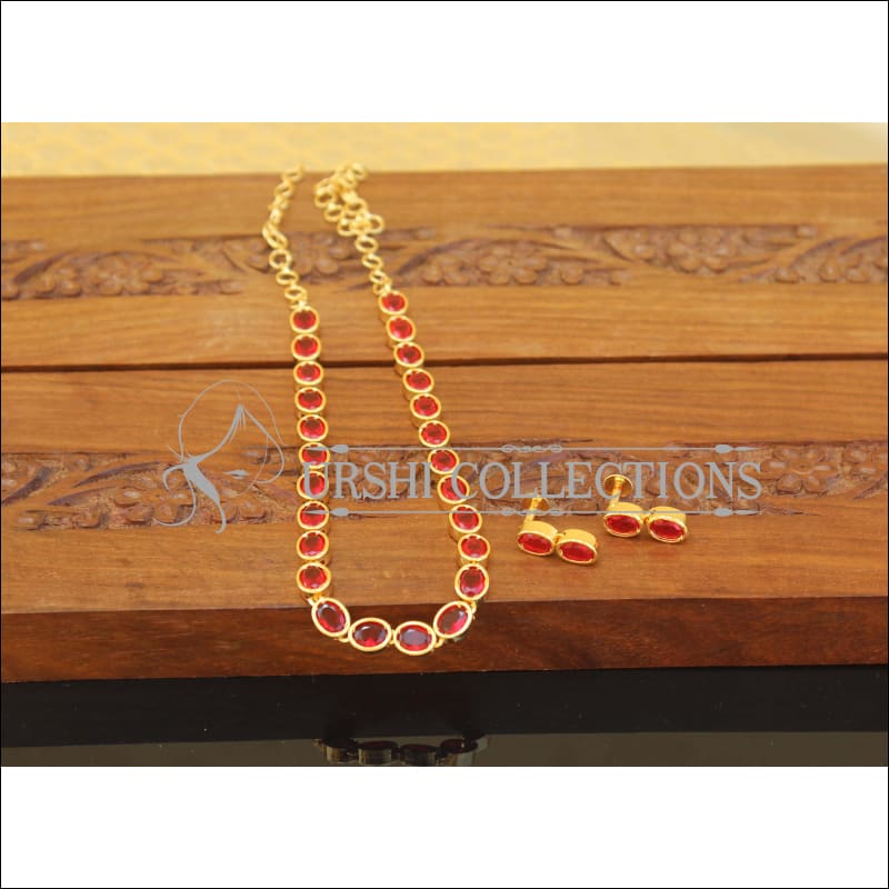 Designer Gold Plated Stone Necklace Set M2483 - Necklace Set