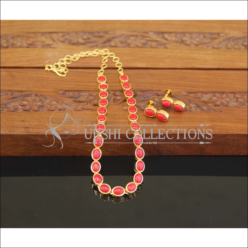 Designer Gold Plated Stone Necklace Set M2485 - Necklace Set