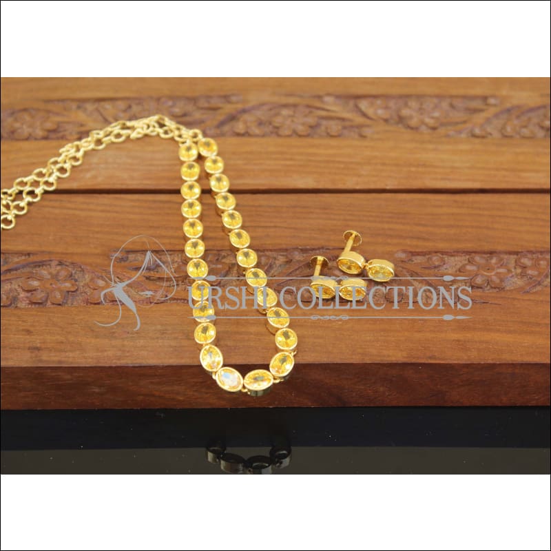 Designer Gold Plated Stone Necklace Set M2487 - Necklace Set