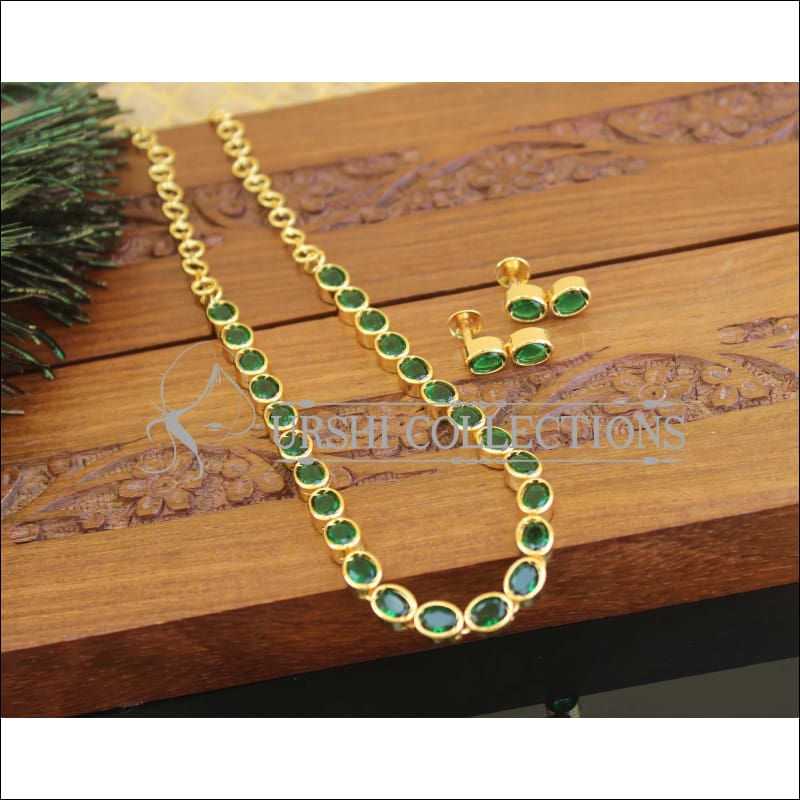 Designer Gold Plated Stone Necklace Set M2489 - Necklace Set
