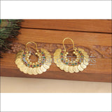 Designer Gold Plated Temple Coin Earrings M2914 - EARRINGS