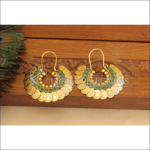 Designer Gold Plated Temple Coin Earrings M2916 - EARRINGS