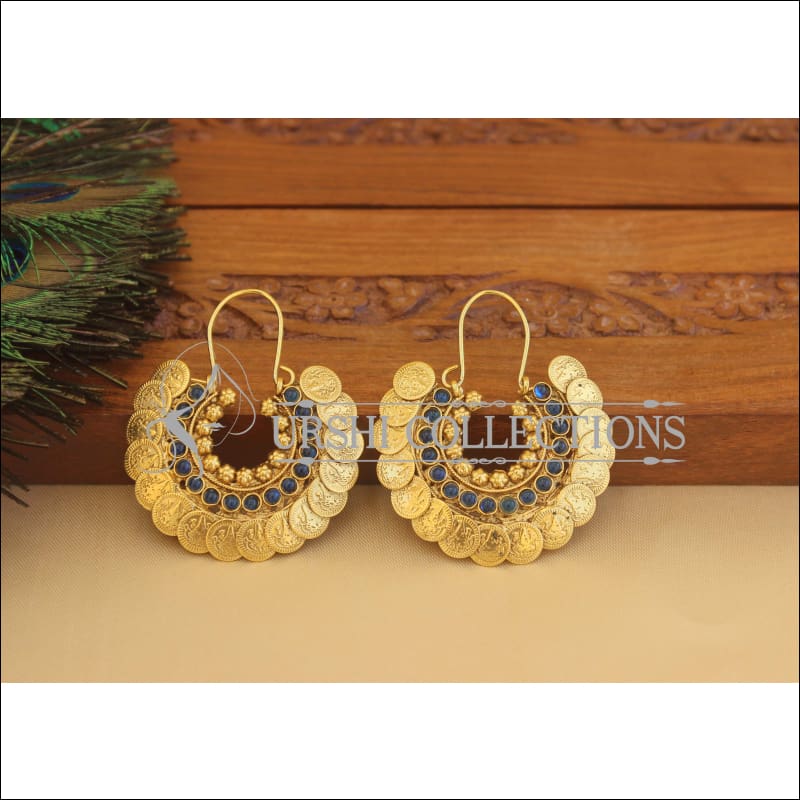 Designer Gold Plated Temple Coin Earrings M2917 - EARRINGS