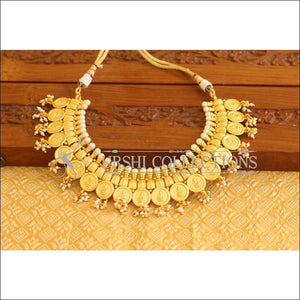 Designer Gold Plated Temple Coin Necklace Set M1981 - Necklace Set