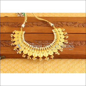 Designer Gold Plated Temple Coin Necklace Set M1981 - Necklace Set