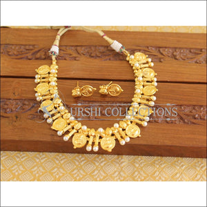 Designer Gold Plated Temple Coin Necklace Set M2041 - Necklace Set