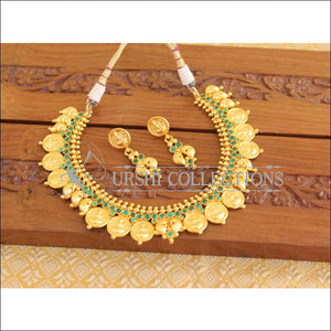 Designer Gold Plated Temple Coin Necklace Set M2045 - Necklace Set