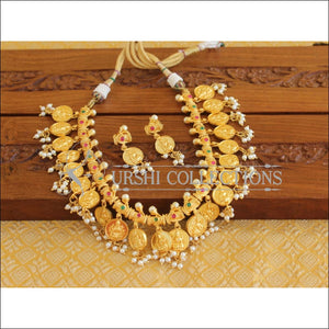 Designer Gold Plated Temple Coin Necklace Set M2050 - Necklace Set