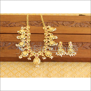 Designer Gold Plated Temple Coin Necklace Set M2055 - Necklace Set