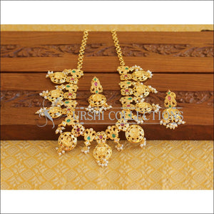 Designer Gold Plated Temple Coin Necklace Set M2056 - Necklace Set