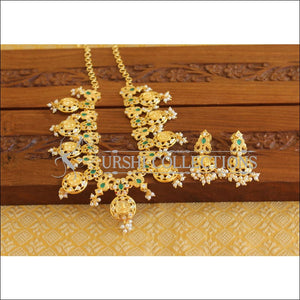Designer Gold Plated Temple Coin Necklace Set M2057 - Necklace Set
