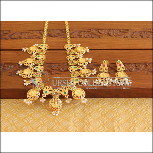 Designer Gold Plated Temple Coin Necklace Set M2058 - Necklace Set