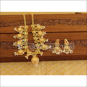 Designer Gold Plated Temple Coin Necklace Set M2058 - Necklace Set