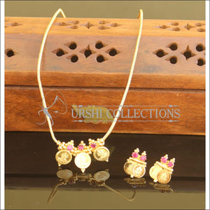 Designer gold plated temple coin necklace set M844 - Necklace Set