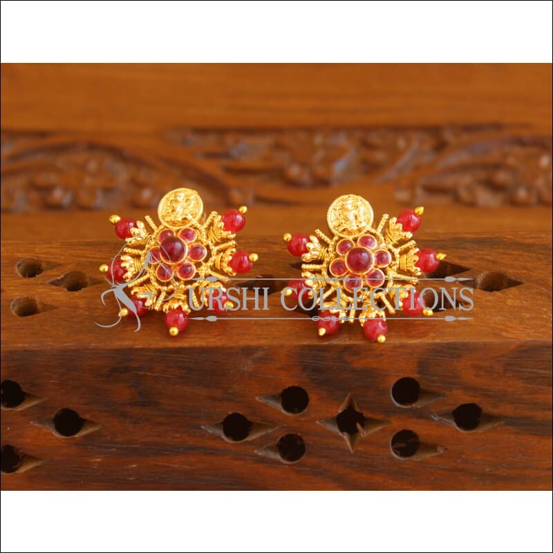 Designer Gold Plated Temple Earrings M2006 - Earrings