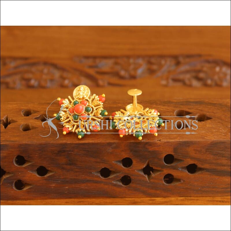 Designer Gold Plated Temple Earrings M2008 - Earrings