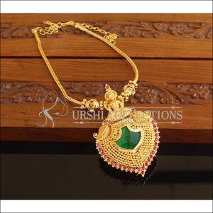 Designer Gold Plated Temple Lakshmi Palakka Necklace M2071 - Set