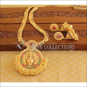 Designer Gold Plated Temple Long Necklace Set M2027 - Necklace Set