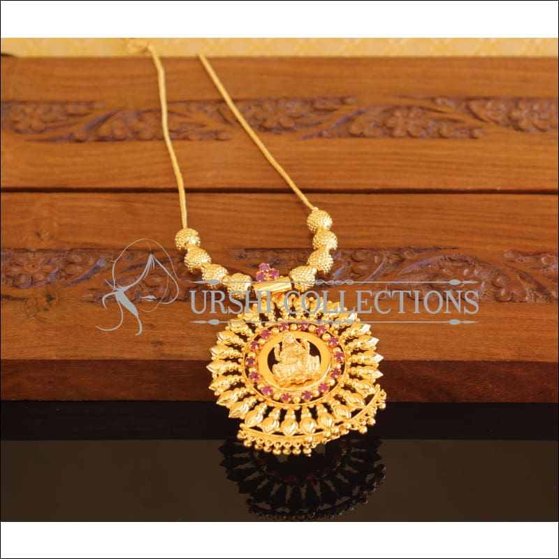 Designer Gold Plated Temple Necklace M2108 - Set