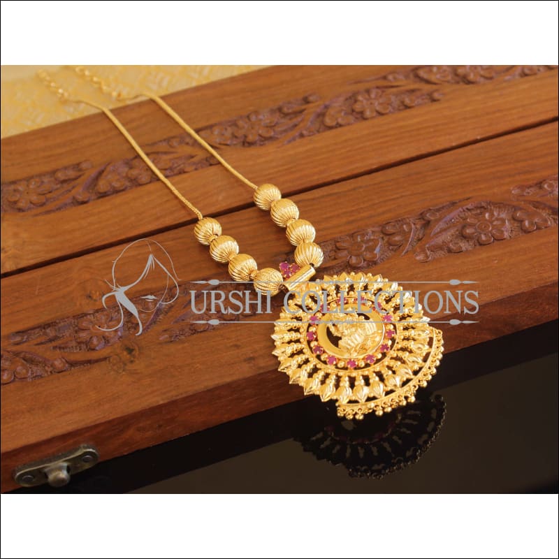 Designer Gold Plated Temple Necklace M2110 - Set
