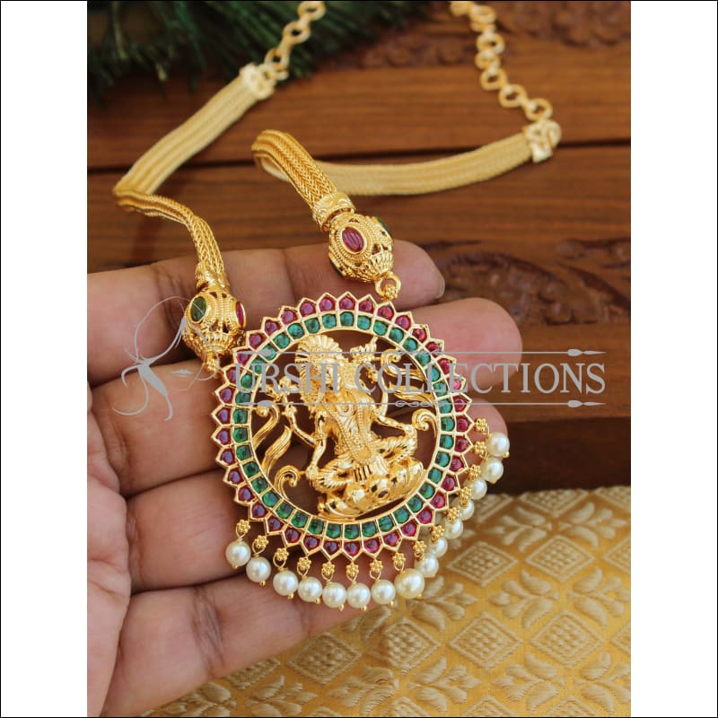 Designer gold plated Temple necklace M704 - Necklace Set