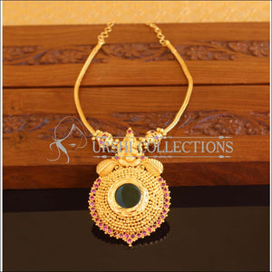 Designer Gold Plated Temple Palakka Necklace M2106 - Set