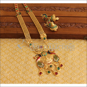 Designer Gold Plated Temple Peacock Necklace Set M2069 - Necklace Set