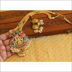 Designer Gold Plated Temple Peacock Necklace Set M2070 - Necklace Set