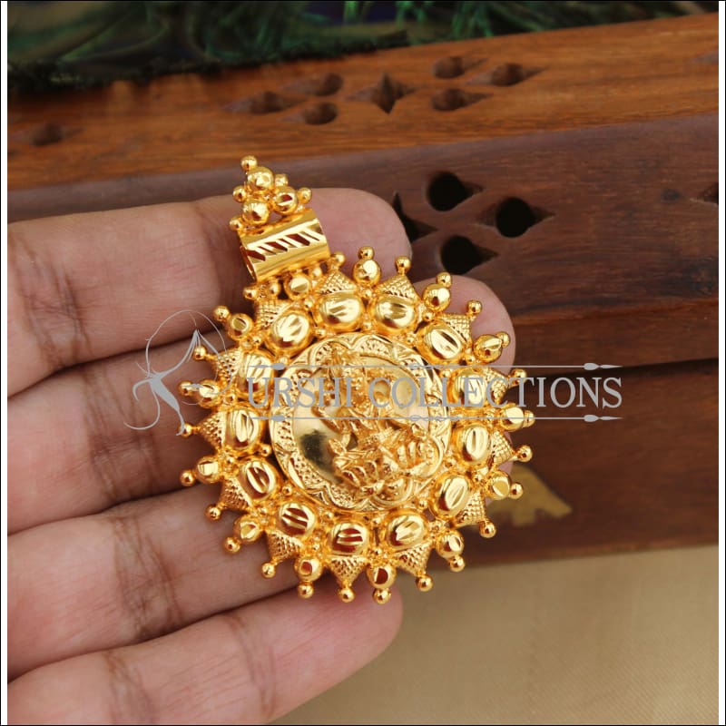 Designer gold plated temple pendant M977 - Pendant Set