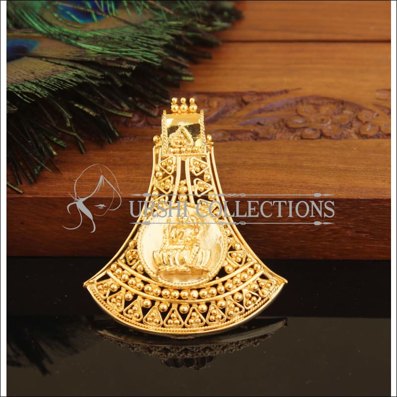 Designer gold plated temple pendnat set M979 - Pendant Set