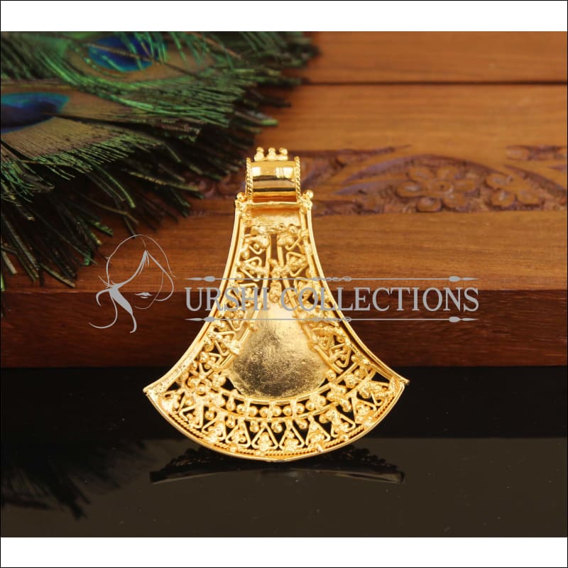 Designer gold plated temple pendnat set M979 - Pendant Set