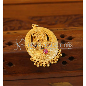 Designer gold plated Temple radha krishna pendant M992 - Pendant Set
