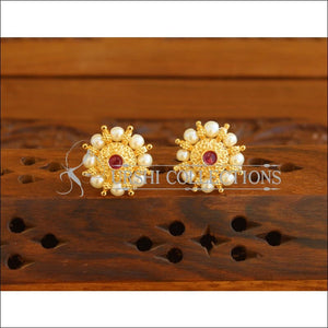 Designer Gold Plated White Pearl Earrings M1996 - Earrings
