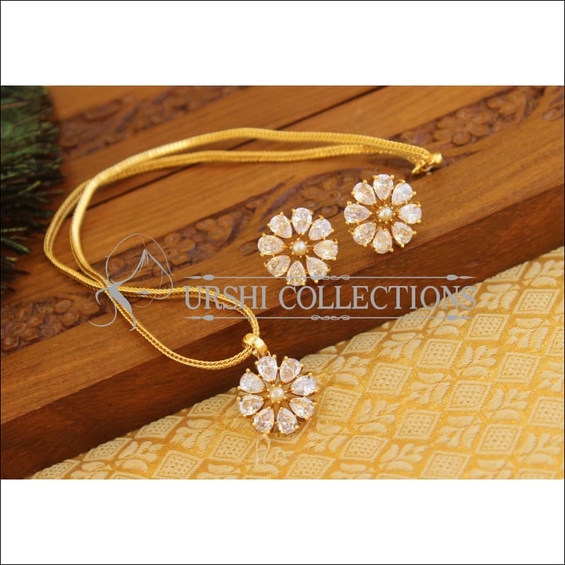 Designer Goldplated stone pendant set M1024 - Pendant Set