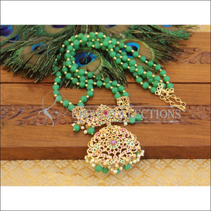 Designer Green pumpkin beads handmade necklace M756 - Necklace Set