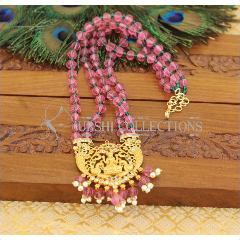 Designer Handmade pumpkin beads temple necklace M763 - Necklace Set