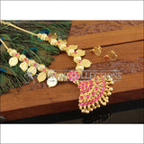 Designer kempu gold plated coin necklace M1184 - Necklace Set